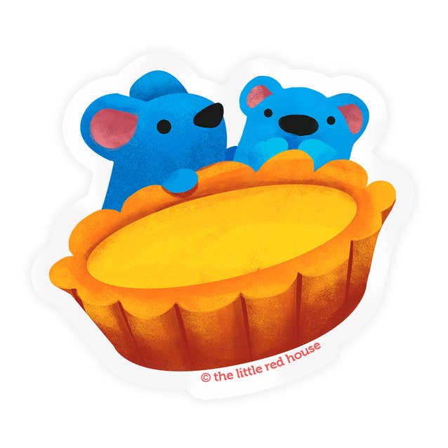 Mice Enjoying Egg Tart | Vinyl Sticker