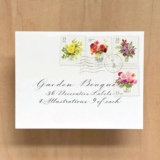 Garden Bouquets | Decorative Label Stickers | Set of 36