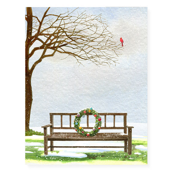 Snowy Wreath Holiday Card