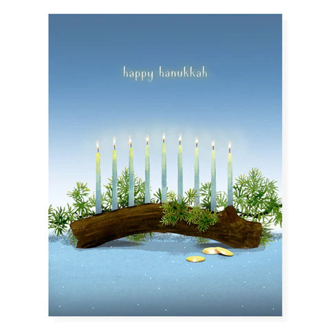 Menorah and Gelt Holiday Card