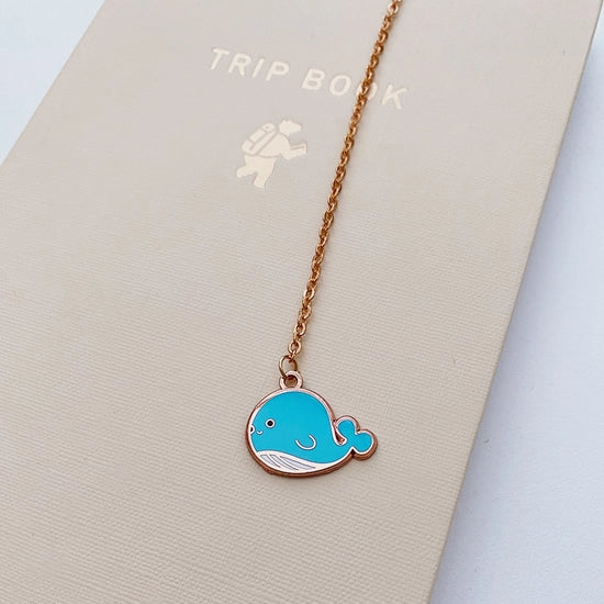 Kore Whale | Rose Gold Enamel Bookmark