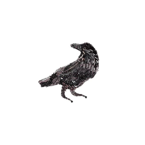 Raven Hand-Embroidered Brooch Pin