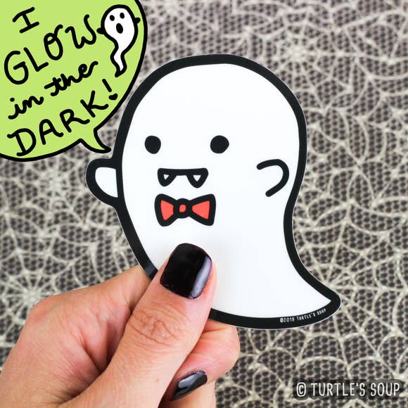 Fancy Ghost | Glow in the Dark Vinyl Sticker
