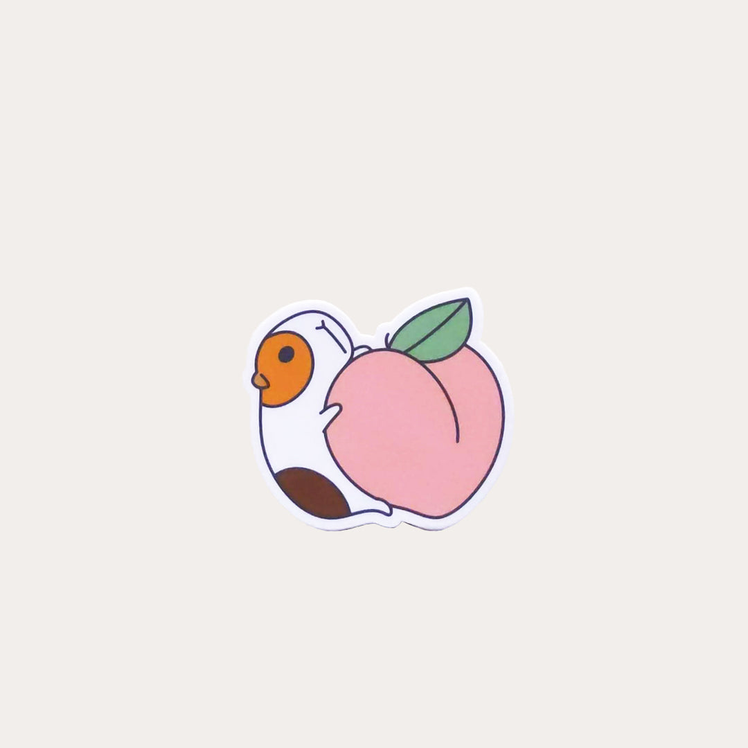 Guinea Pig and Peach | Vinyl Sticker