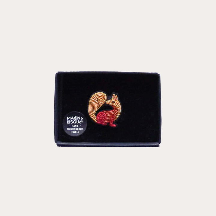 Fox Hand-Embroidered Pin