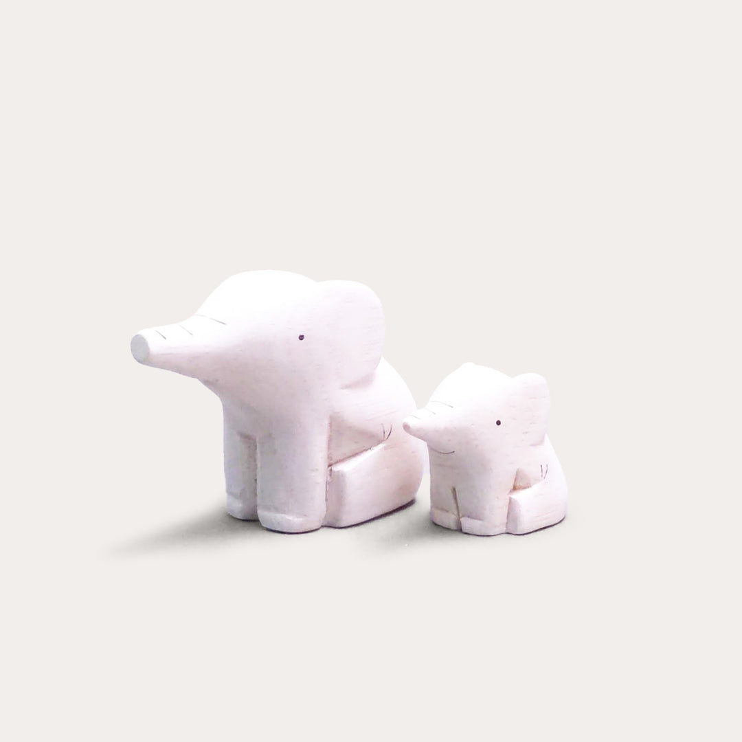 Elephant Pair Wooden Animal