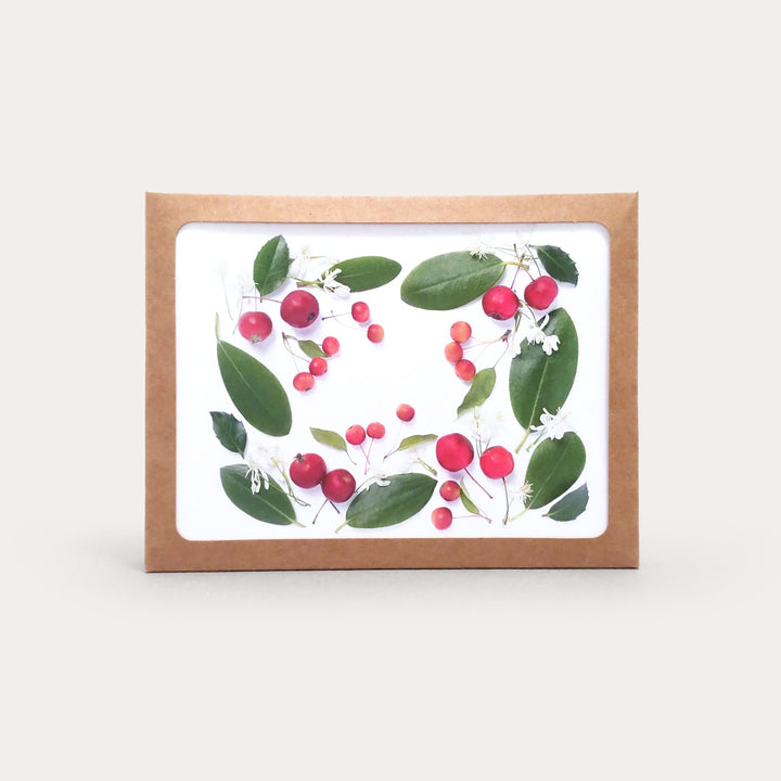 Red Berries and Green Leaves | Assorted 8 Card Set