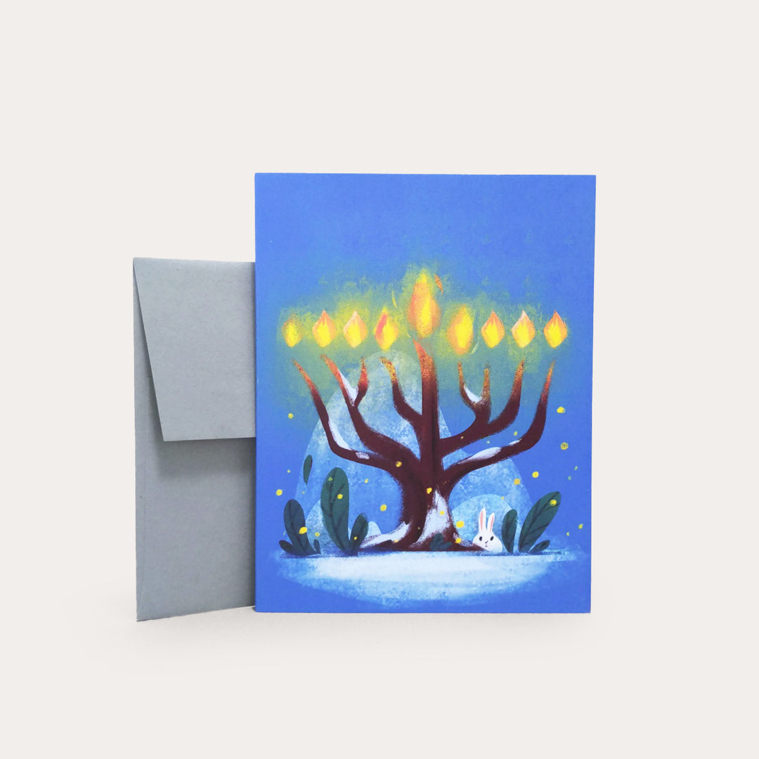 Snow Bunny Hanukkah | Greeting Card *