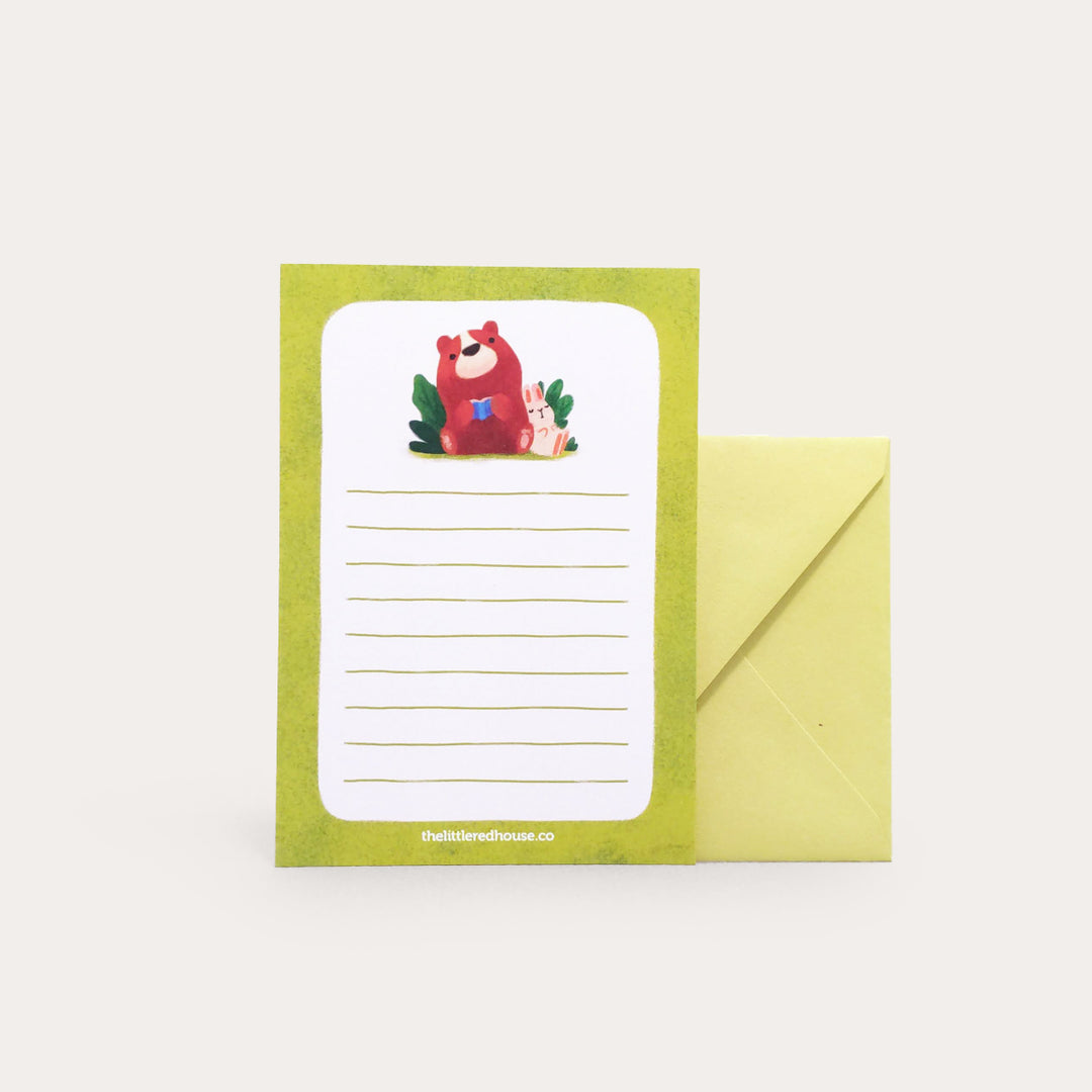 Happy Bear with Bunny | Mini Letter Set