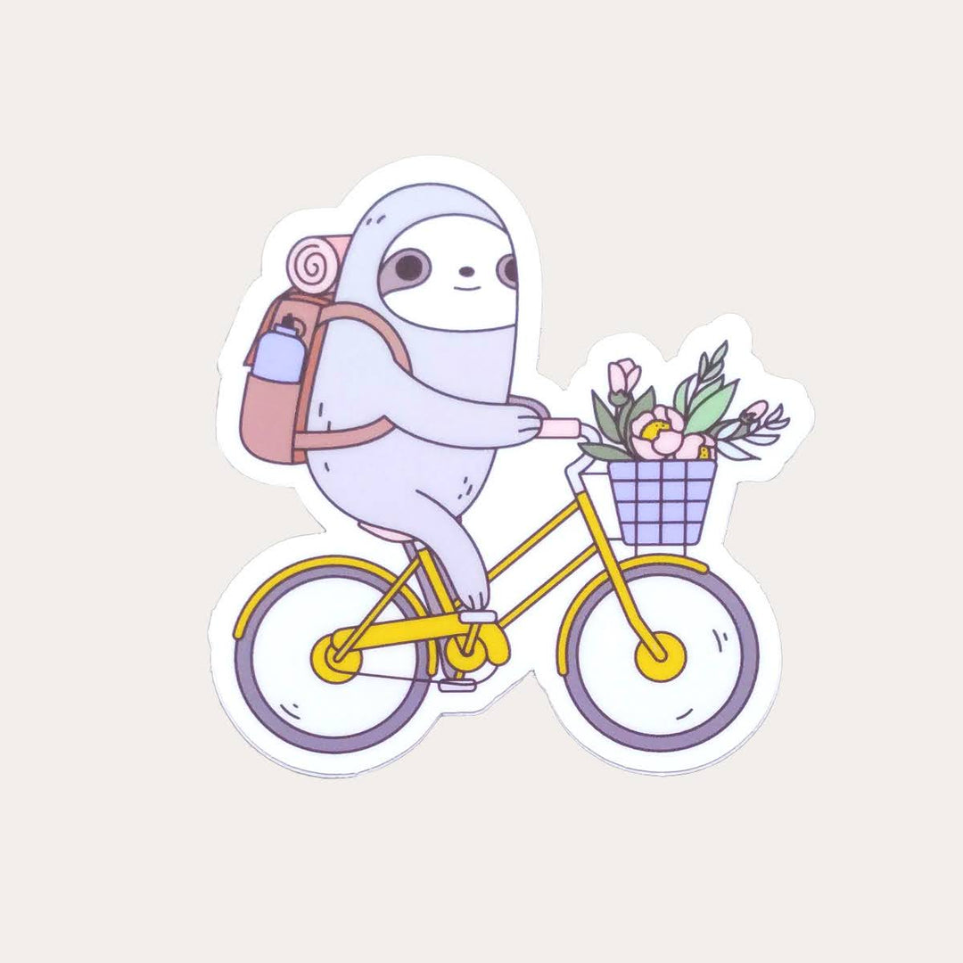 Biking Sloth | Vinyl Sticker *