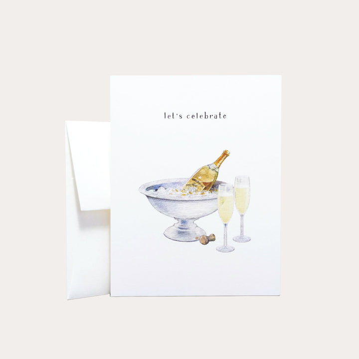 Champagne and Flutes | Greeting Card