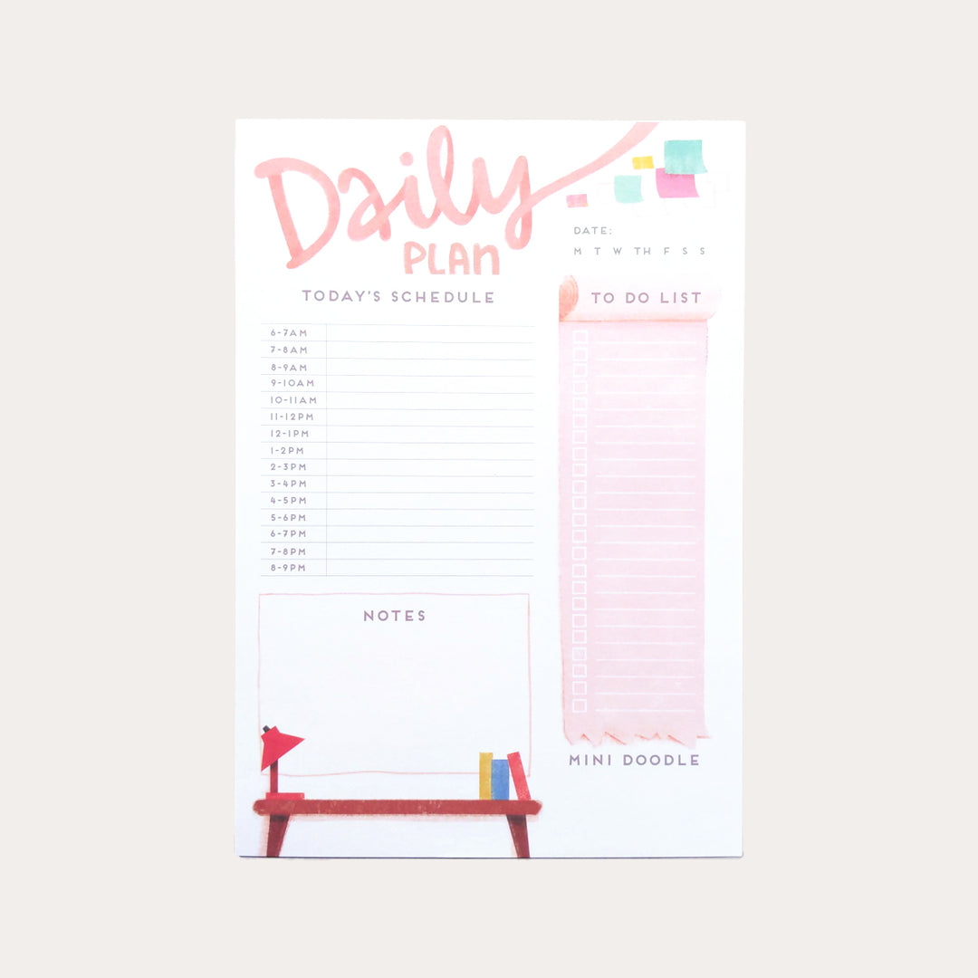 Pink Desk Daily Planner Notepad