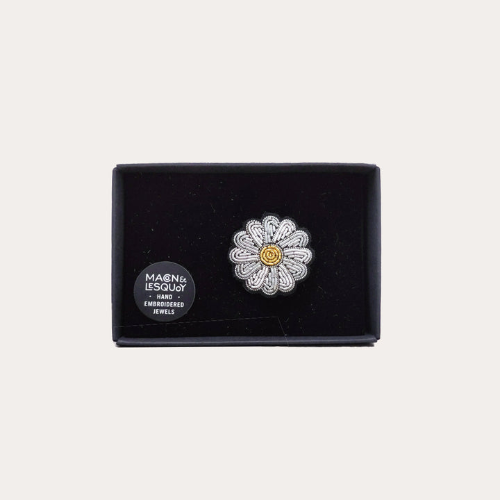 Mini Daisy Hand-Embroidered Pin