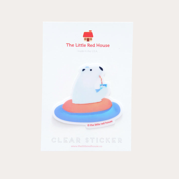 Polar Bear Drinking Soda | Vinyl Sticker
