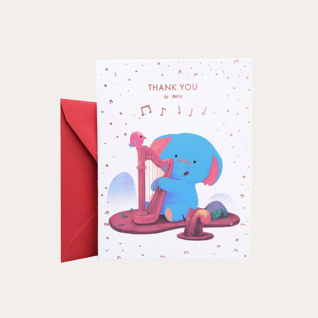 Thank You Elephant | Rose Gold Foil | Greeting Card