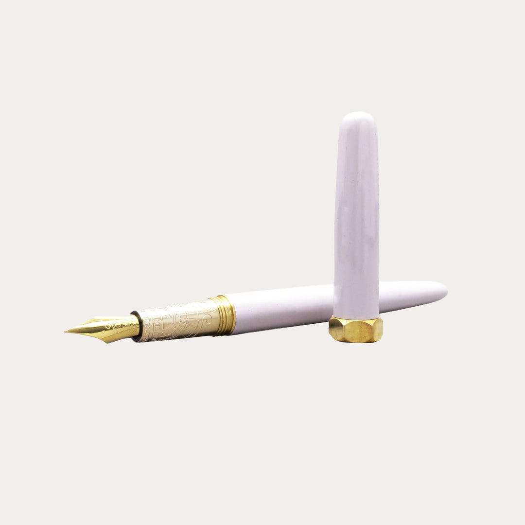 Sandcastle Clay Brush Fountain Pen | Gold-Plated Fine Nib