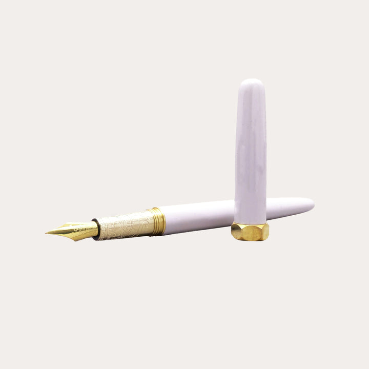 Sandcastle Clay Brush Fountain Pen | Gold-Plated Fine Nib