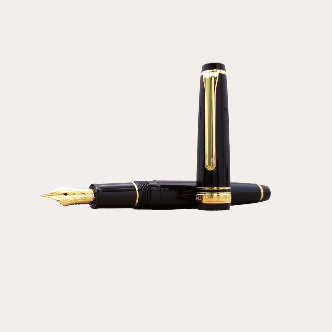 Pro Gear Slim Fountain Pen | Black with Gold Trim