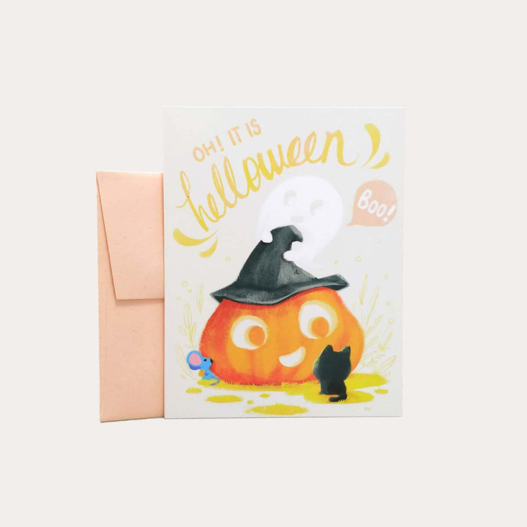 Pumpkin and Boo | Greeting Card *