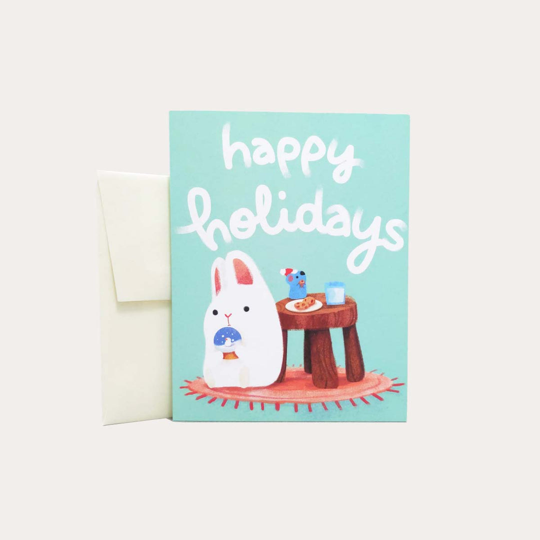 Bunny and Mouse Christmas Eve | Greeting Card