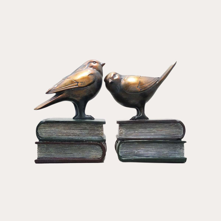 Birds on Books Bookend Set