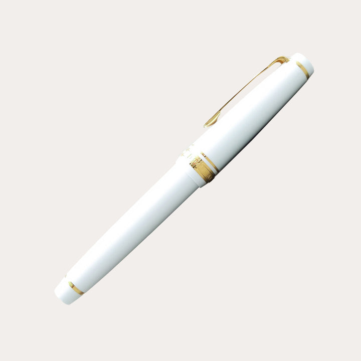 Pro Gear Slim Fountain Pen | White with Gold Trim