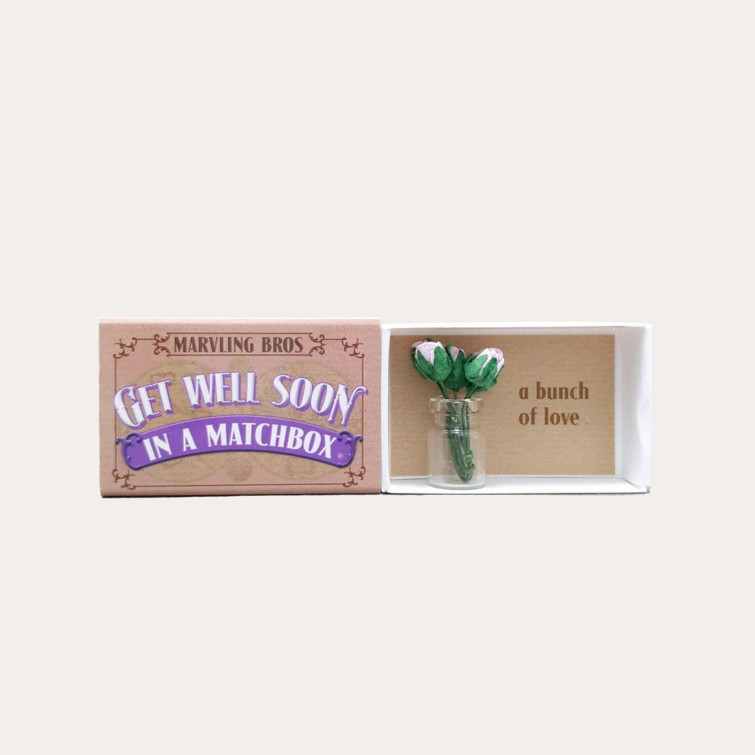 Get Well Soon in a Matchbox | Blooming Roses *