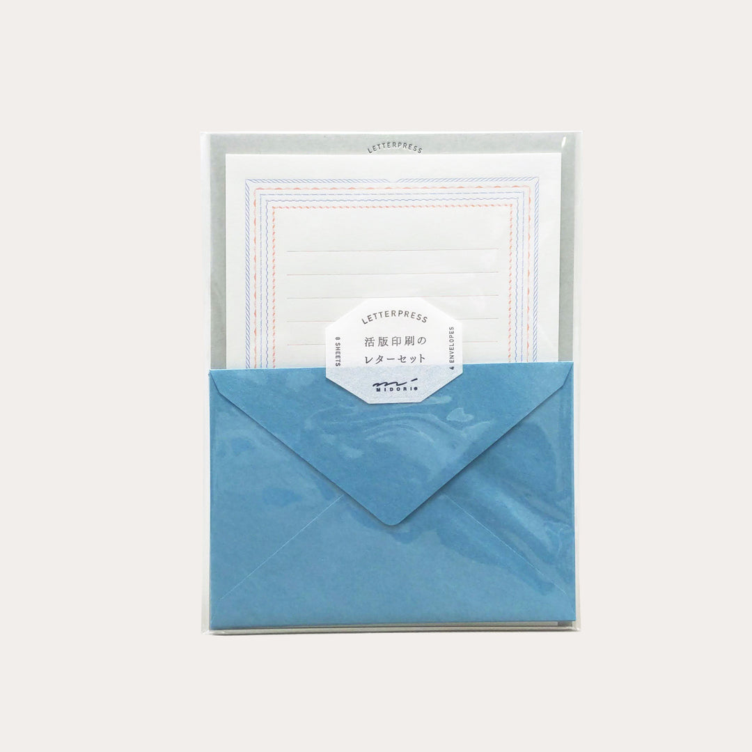 Letterpress Letter Set | Blue Frame