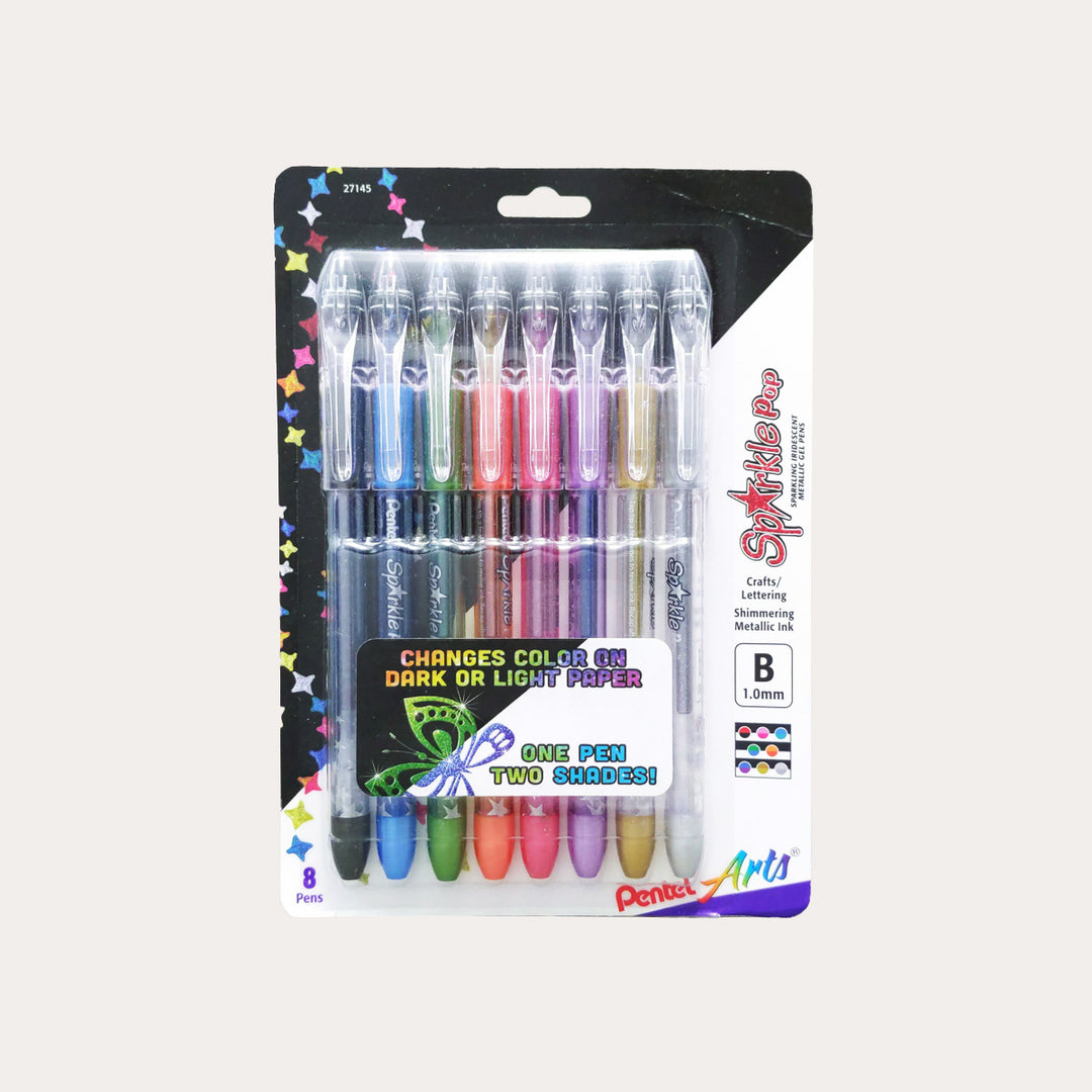 Sparkle Pop Metallic Gel Pens | Set of 8 | 1.0mm Bold