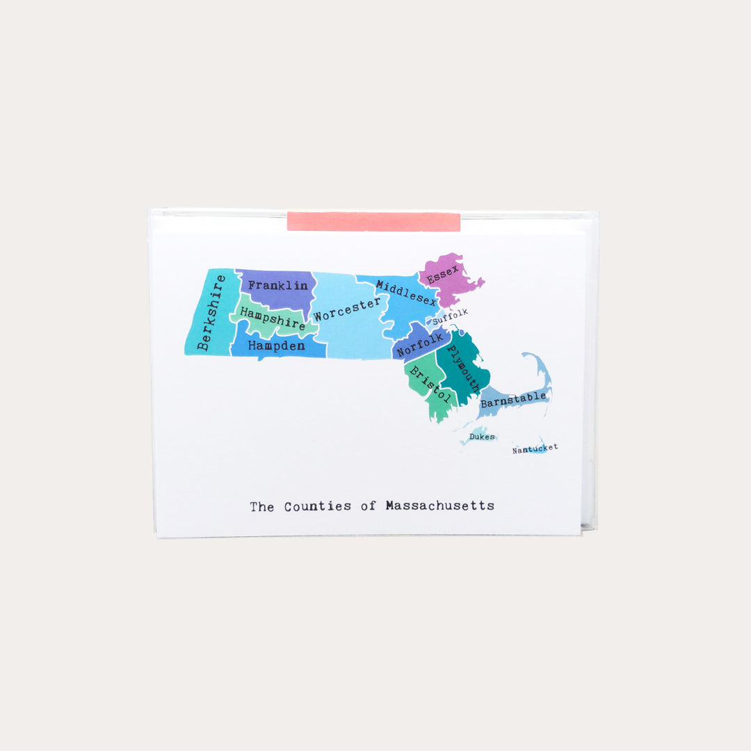 Map of Massachusetts Notecard | 10 Card Set