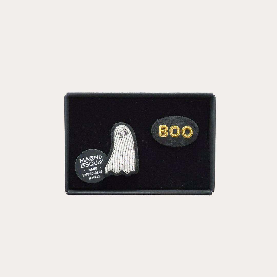 Boo Ghost Hand-Embroidered Pin