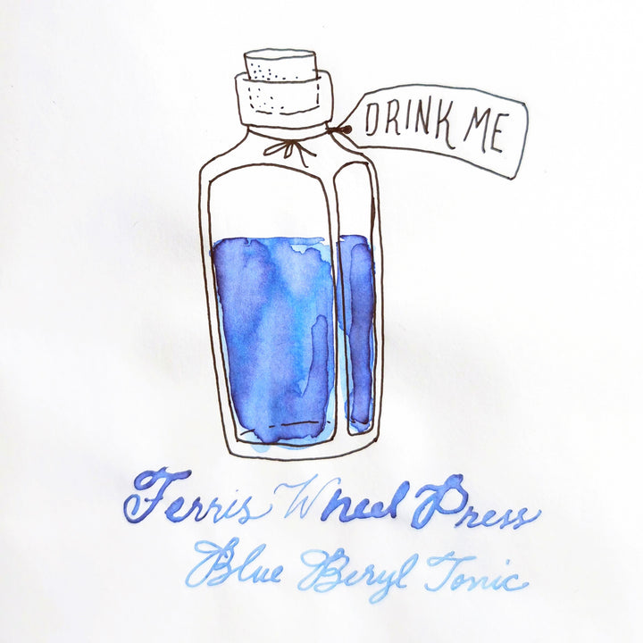 Blue Beryl Tonic | Fountain Pen Ink | FerriTales | Down the Rabbit Hole