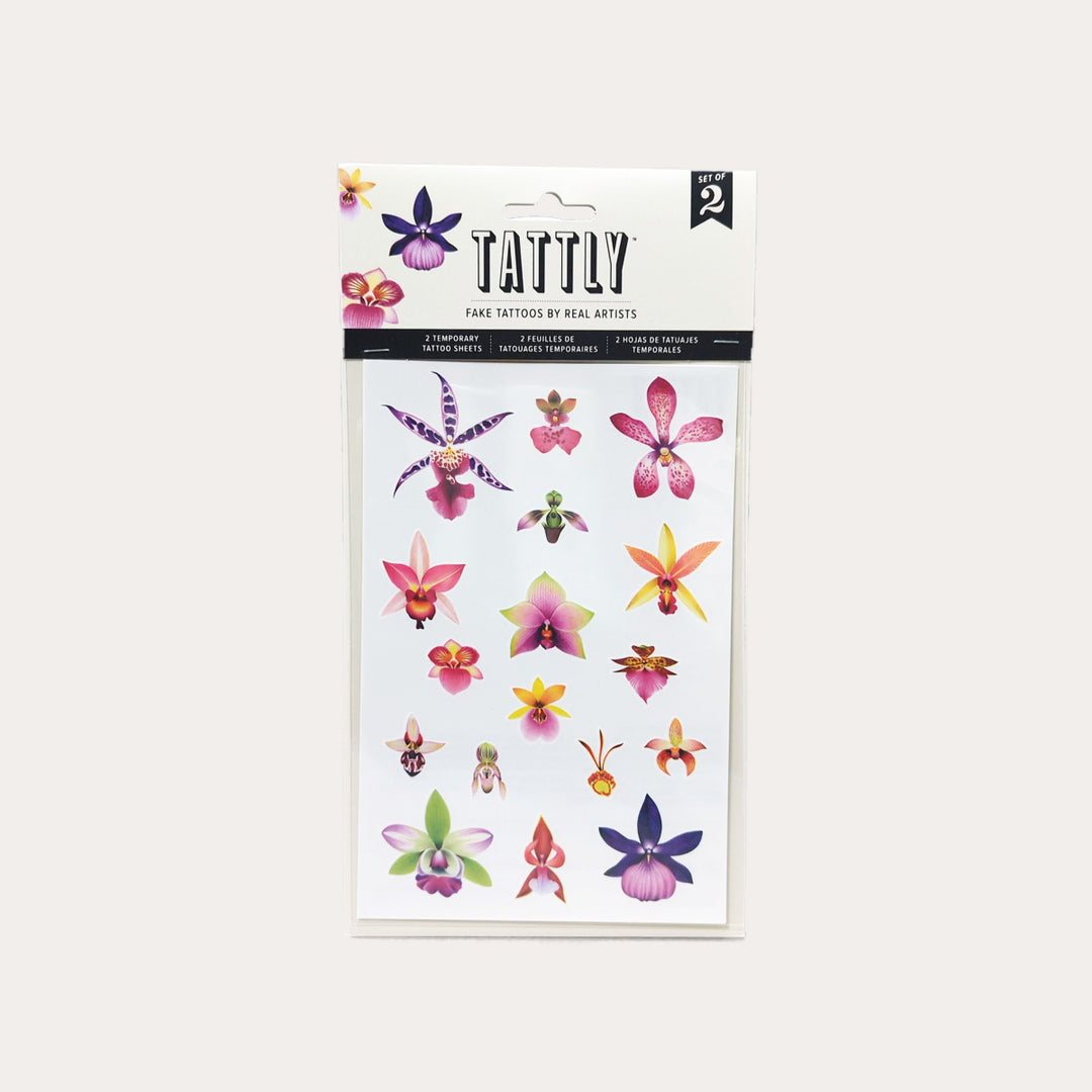 Orchid | Temporary Tattoo Sheet | Set of 2