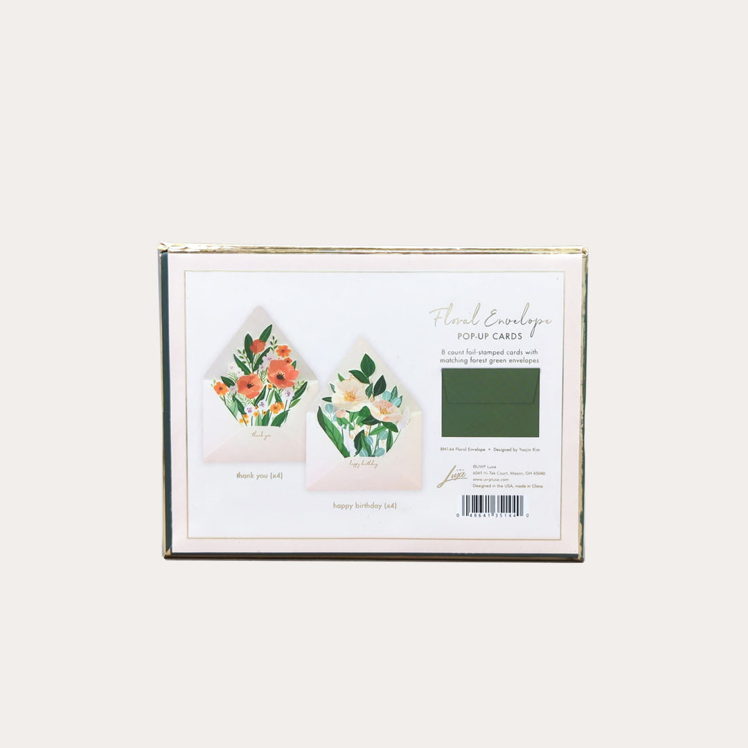 Floral Envelope | Assorted 8 Pop-up Card Set