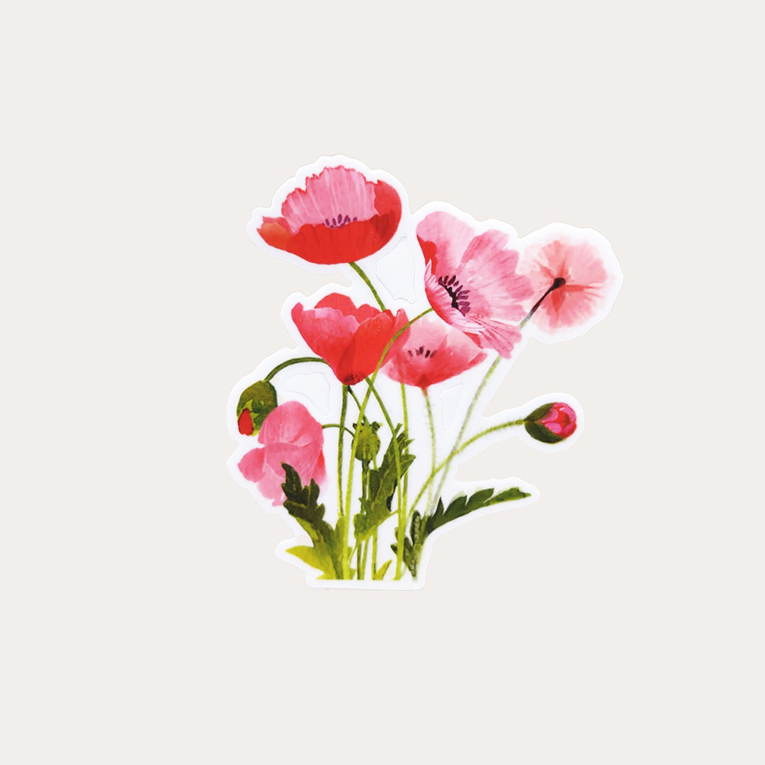 Pink Poppies | Vinyl Sticker