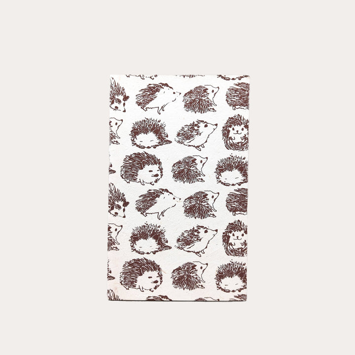 Brown Hedgehog Hand Stitched Notebook