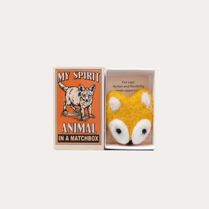 Wool Felt Fox in a Matchbox