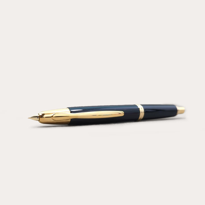 Vanishing Point Fountain Pen | Black with Gold Trim | Fine Nib