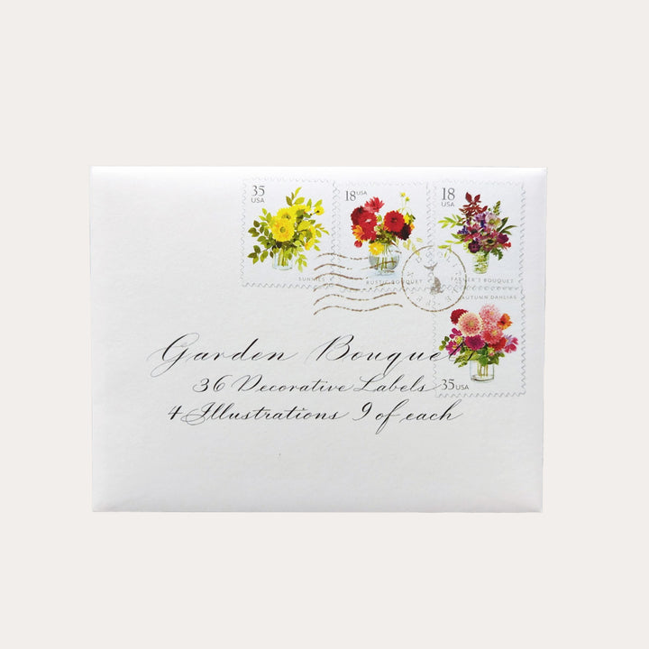 Garden Bouquets | Decorative Label Stickers | Set of 36