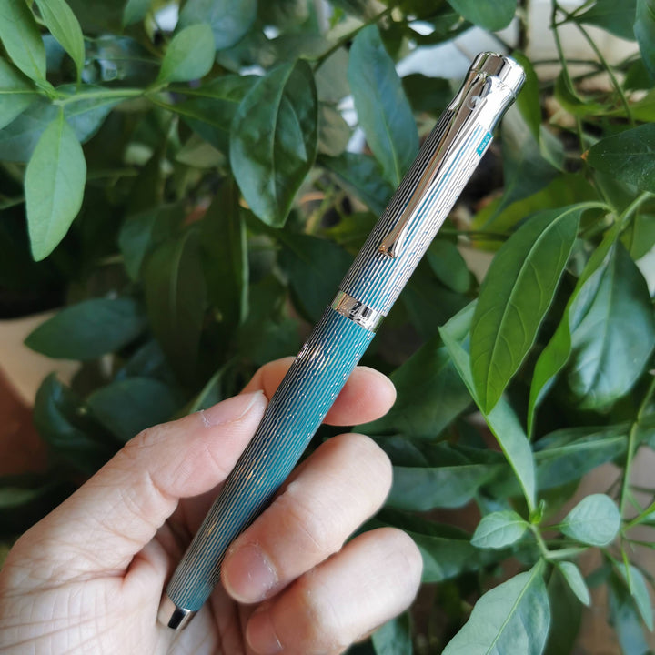 Tango Imagination Sterling Silver Fountain Pen | 18k Gold Nib | Brilliant Dark Teal