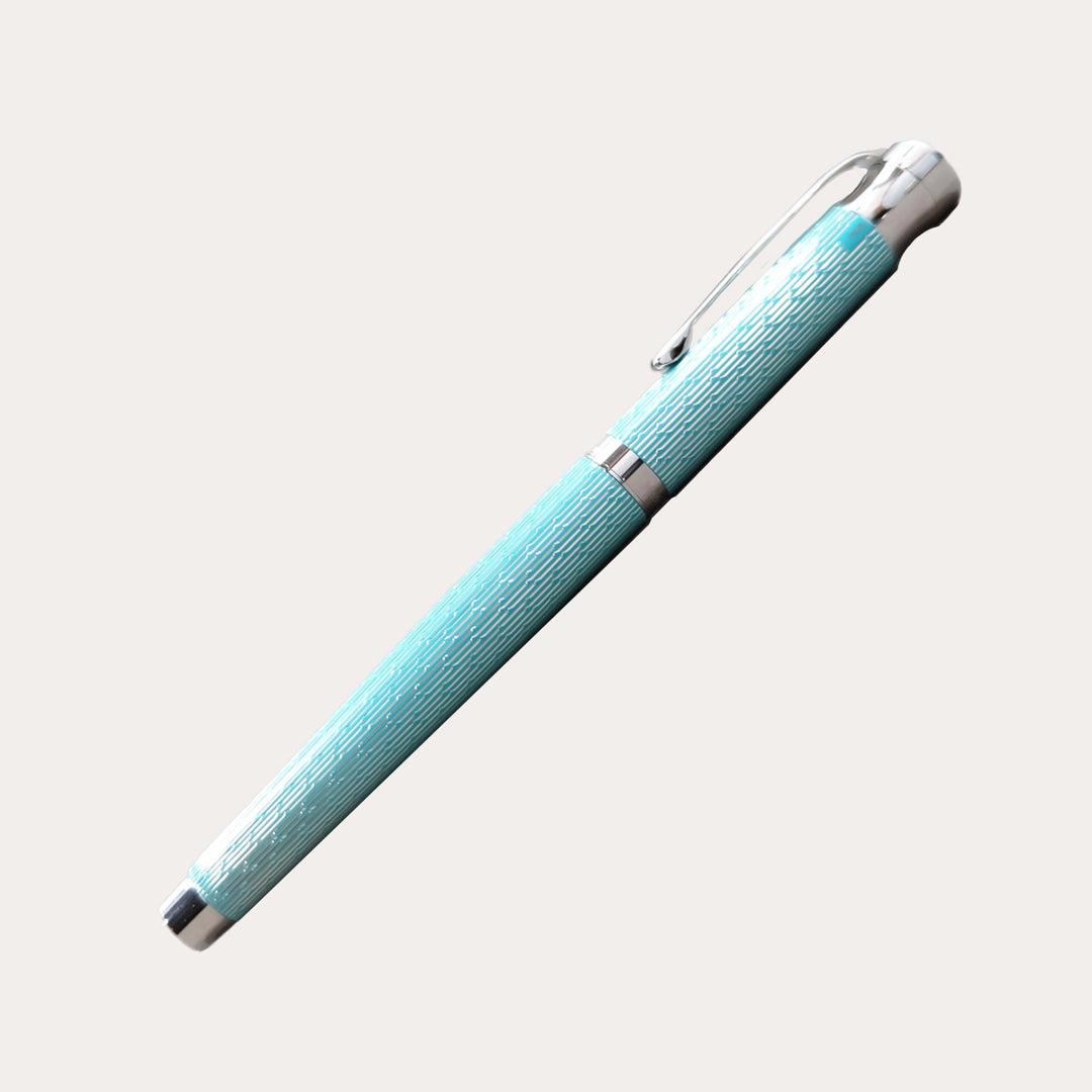 Tango Imagination Sterling Silver Fountain Pen | 18k Gold Nib | Brilliant Aquamarine