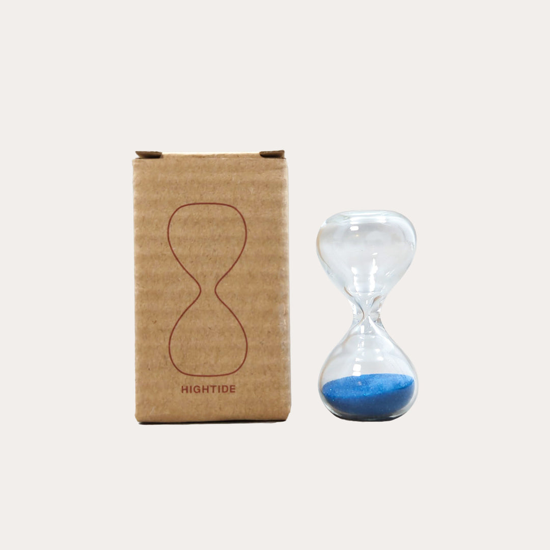 Handmade Mini Hourglass | Clear with Blue Sand