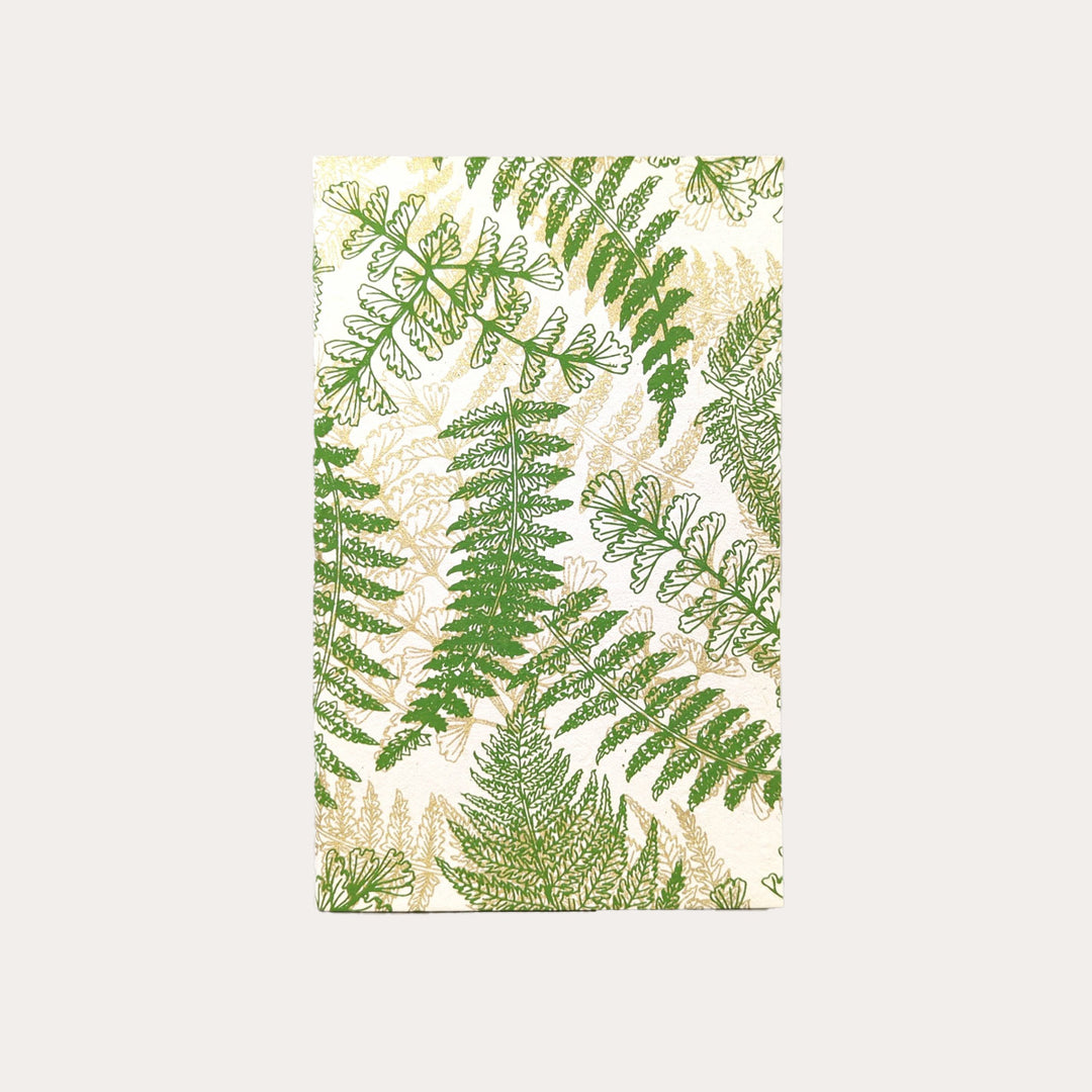 Green and Gold Fern Hand Stitched Notebook