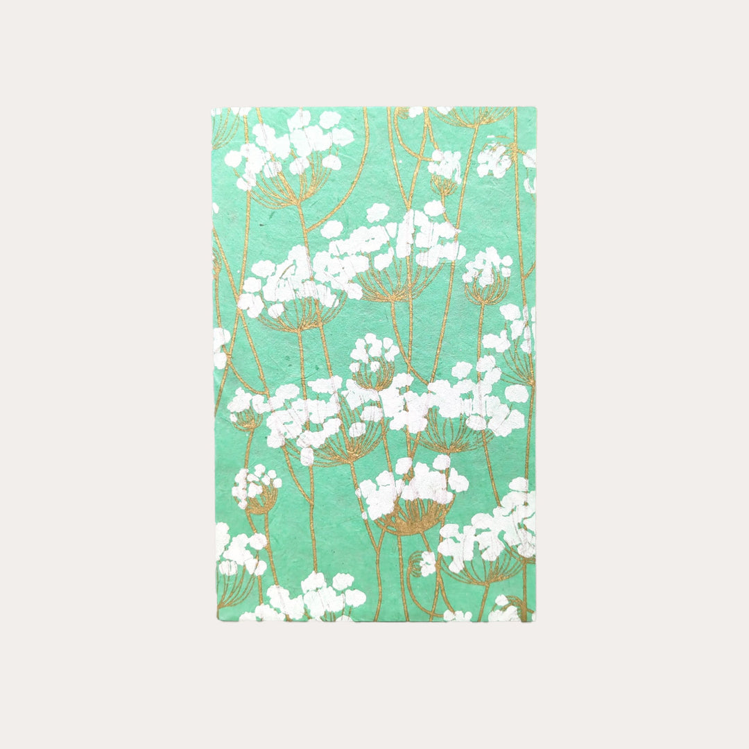 White Flower Field Hand Stitched Notebook