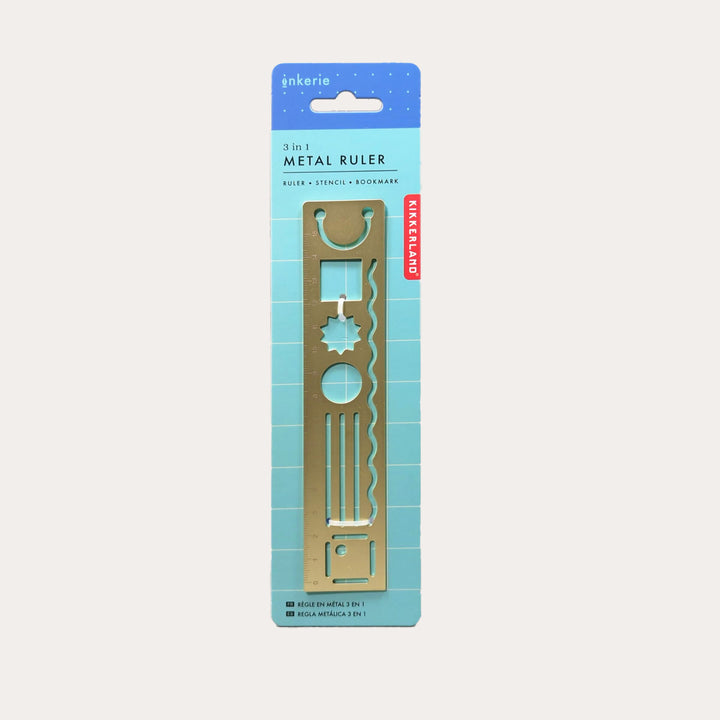 3 in 1 Metal Ruler