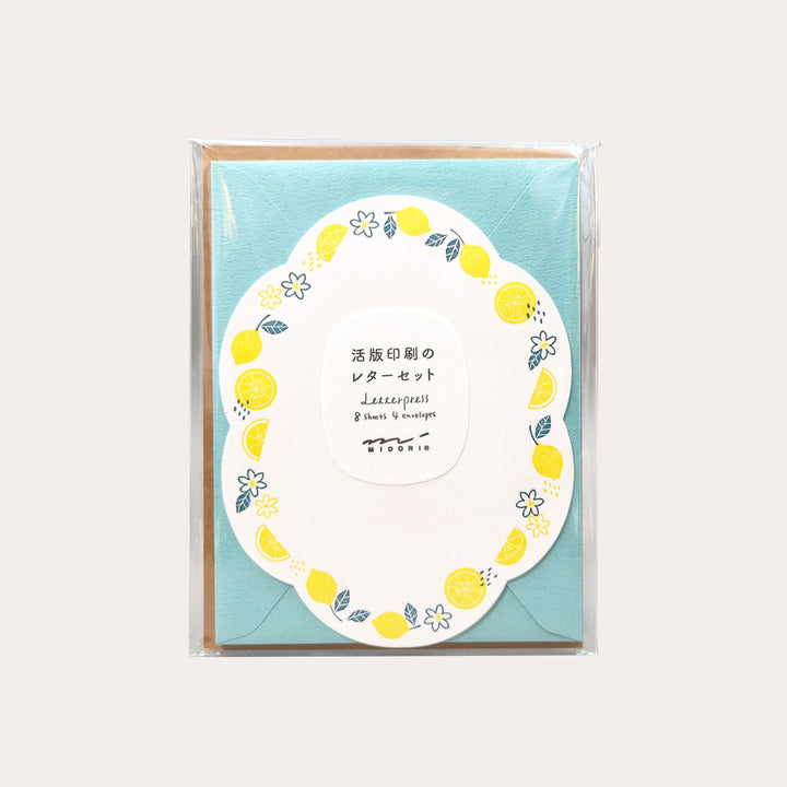 Letterpress Letter Set | Die-Cut Lemon