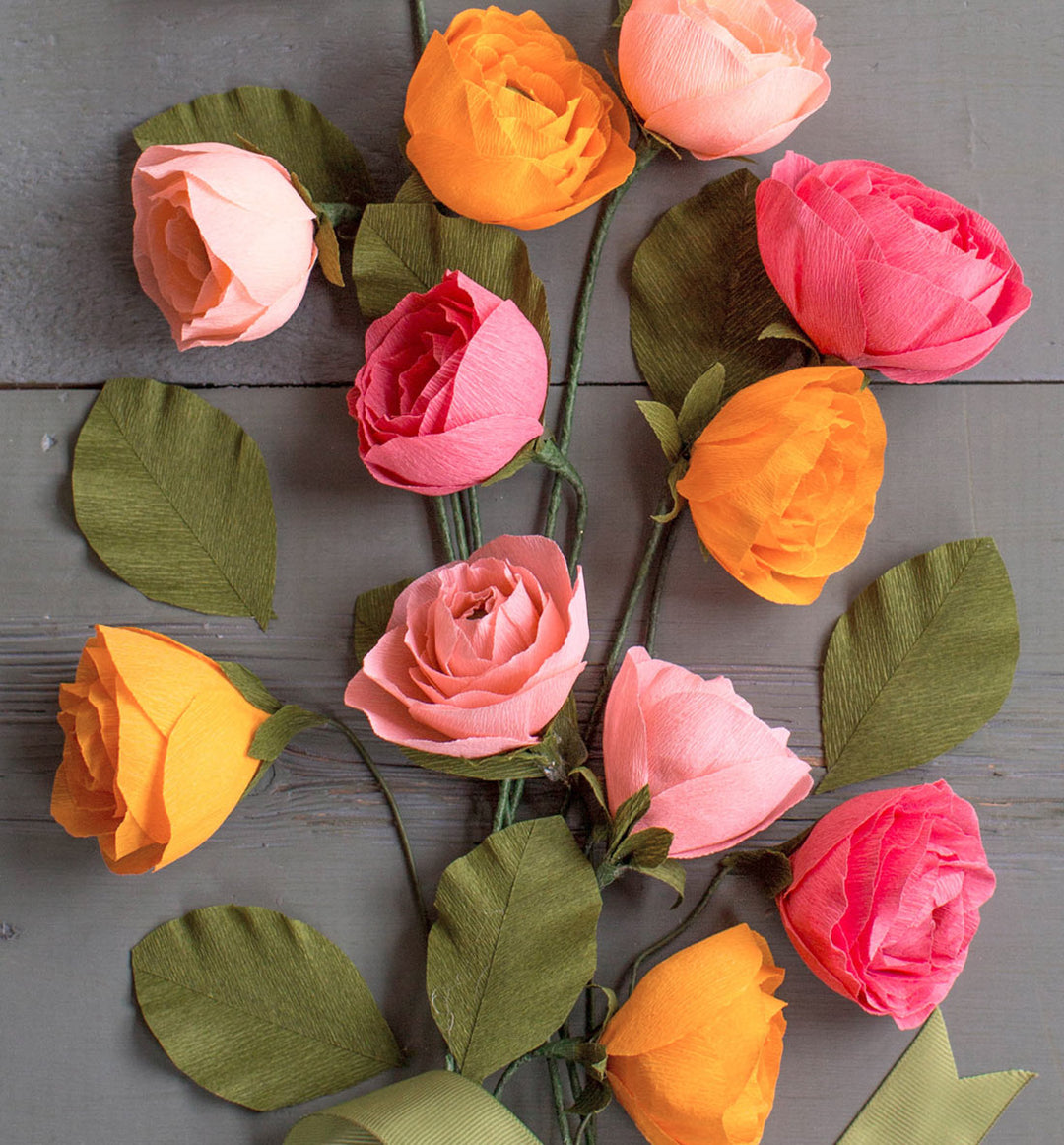 Paper Flower Ranunculus Ranunculus | Crepe Paper Flower Kit – The Paper Mouse