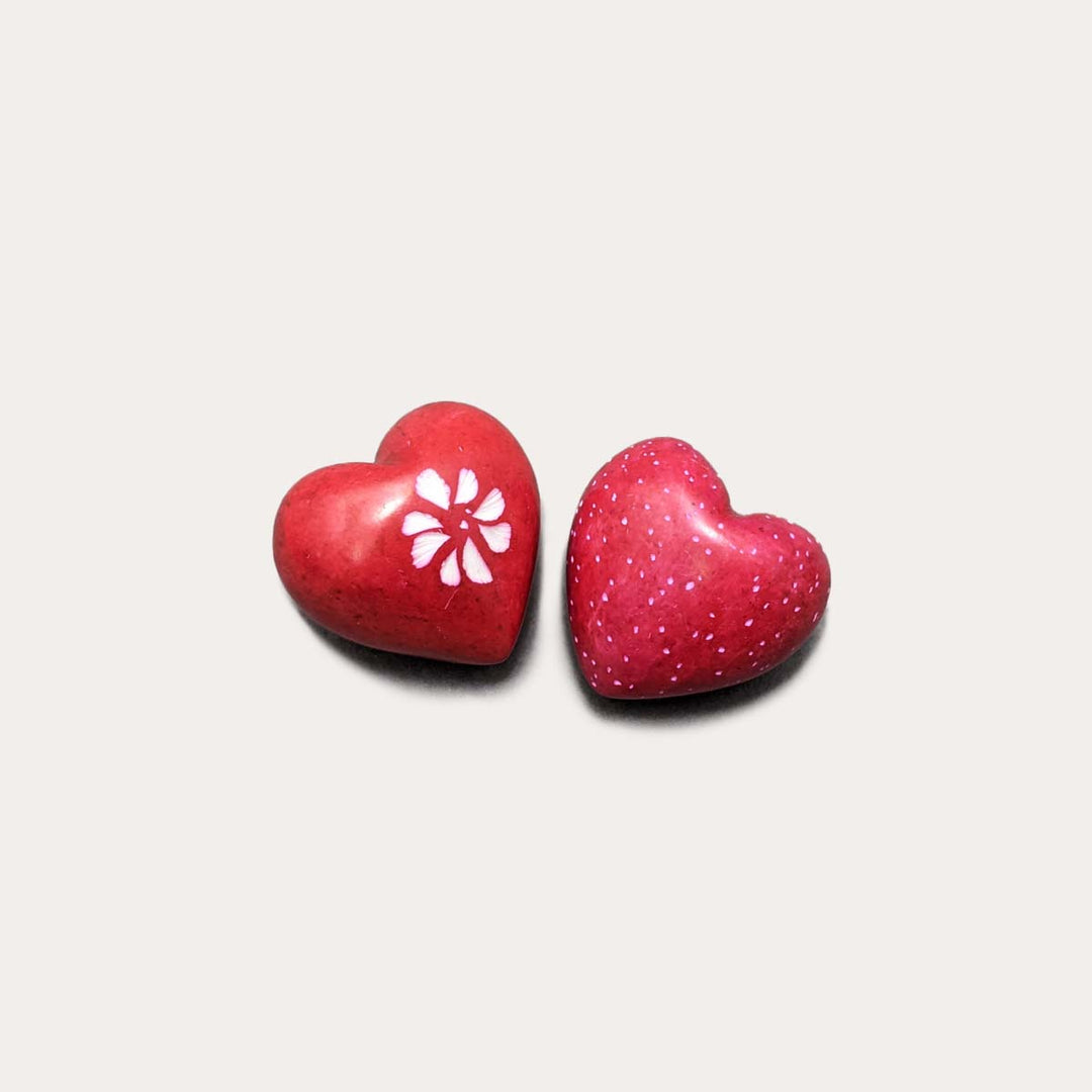 Red Soapstone Heart | Assorted Patterns Red Soapstone Heart | Assorted Patterns