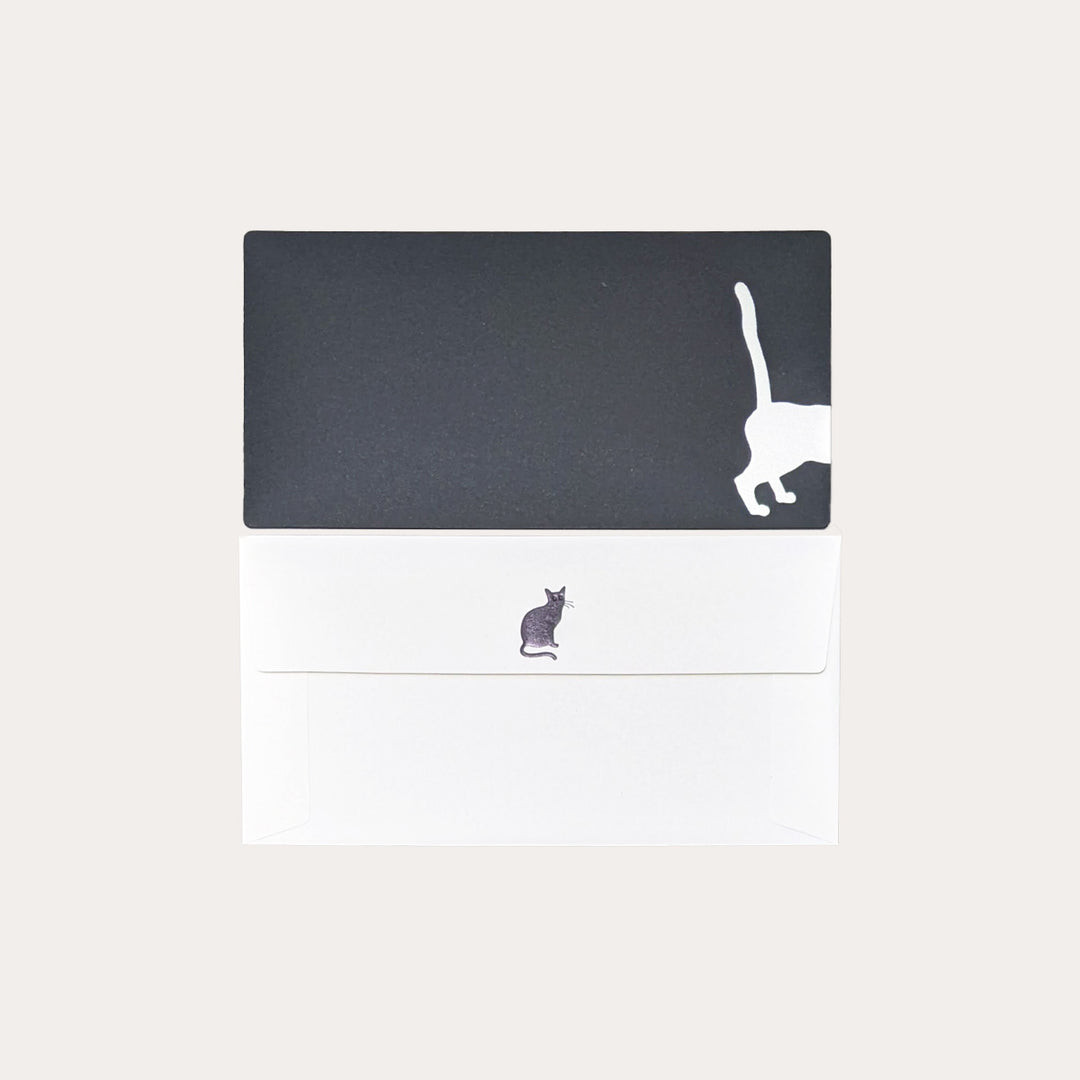 Black Cat Cashico Embossed Card