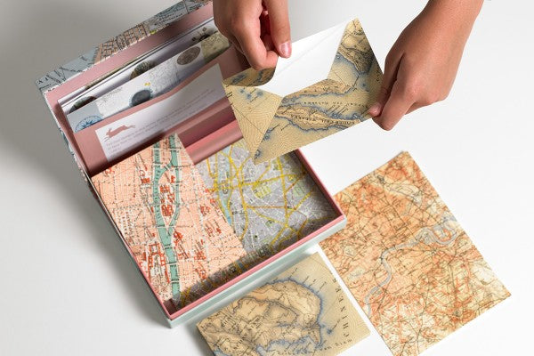 Maps Lettering Box Letter Writing Set - Maps – The Paper Mouse